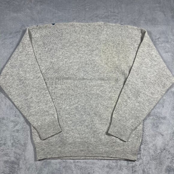 Lord & Taylor Mens XL 100% Lambs wool VNeck Grey Blue Argyle Sweater - Picture 6 of 6